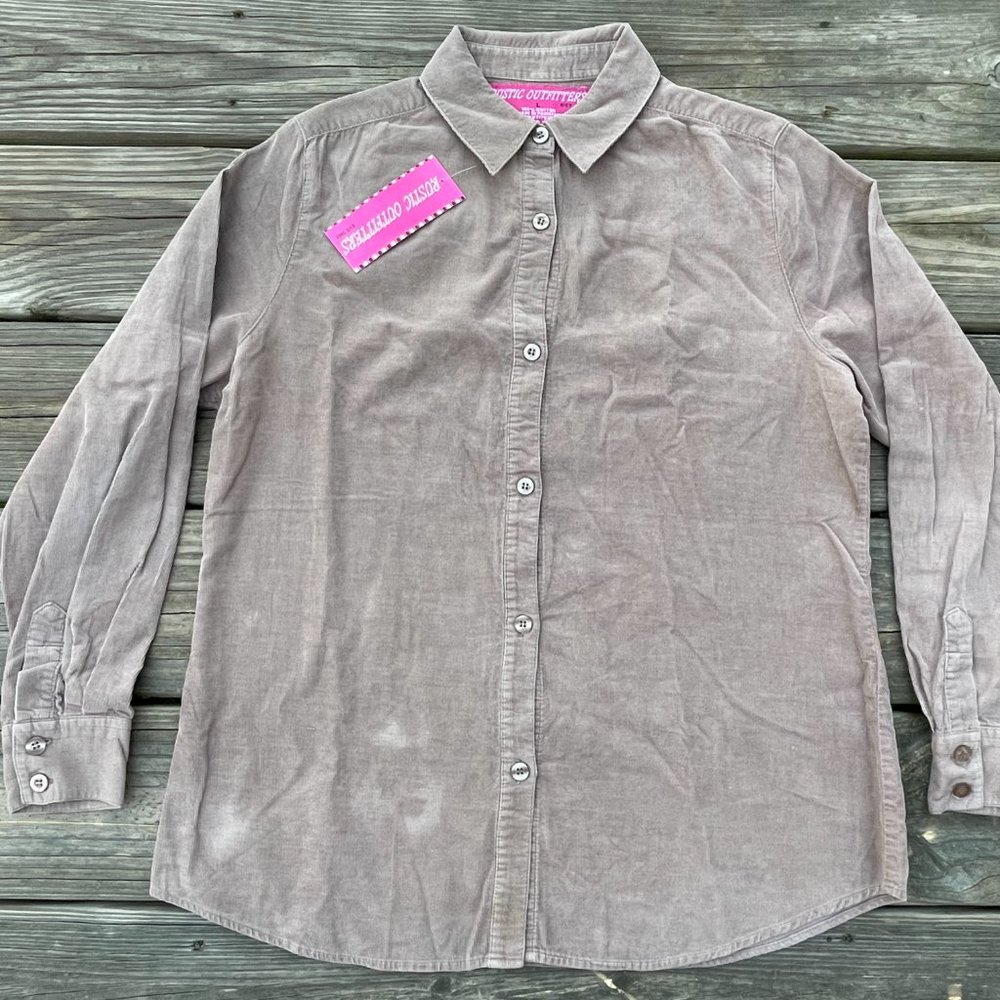 Rustic Outfitters Girl Top Casual Shirt Corduroy L